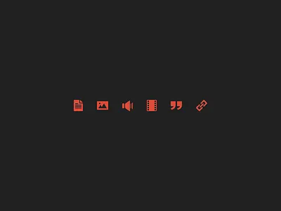 Icons (WIP) audio file icons link picture post format psd quote vector video