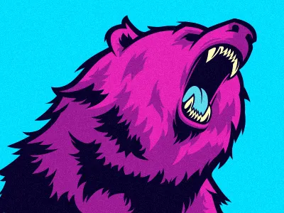 Grizzly bears illustration illustrator vector