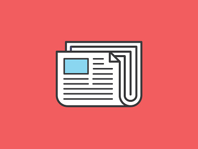 Newspaper app flat glyph icon line media minimal news newspaper stroke ui web