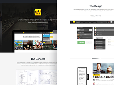 Portfolio Case Study - Teaser case study portfolio shows tvshows ui ui kit wireframes