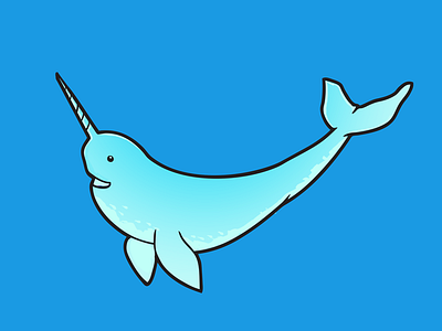 Krypton Dribbble character illustration mascot narwhal seth godin