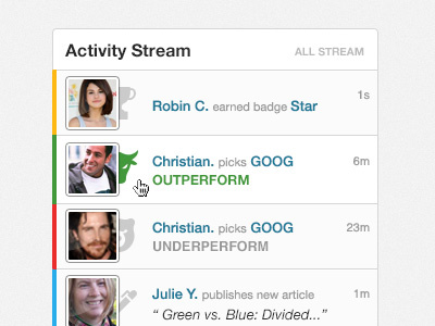 Activity Stream activity stream badge blue clean feed icon list red stream timeline