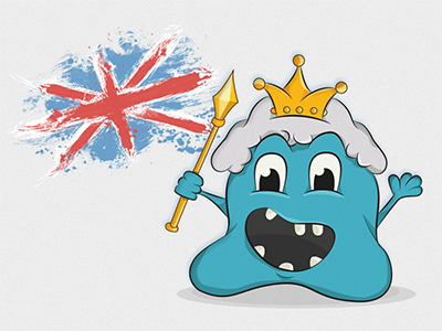 Queen Monster blue cute england eyes illustration king monster mouth queen uk union jack