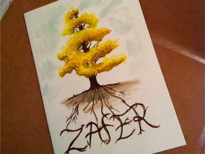 Card and envelope I did at a workshop with Stefan Sagmeister card colour sagmeister stefan water watercolour workshop