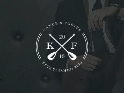 Kanue&Foster brand identity brand clothes company design identity logo paddles retro vintage