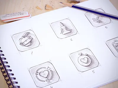 Sketches for iOS icon app cuberto ios ios 7 iphone
