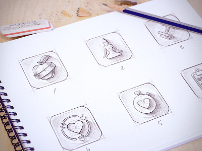 Sketches for iOS icon app cuberto ios ios 7 iphone