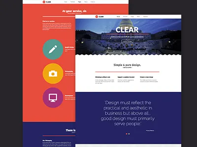 Clear - Multipurpose Muse Theme adobe clean clear corporate flat multipurpose muse parallax responsive template themeforest website