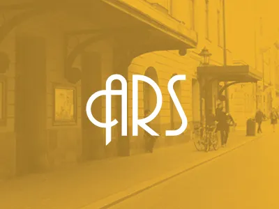 Ars brand cinema concept cracow id logo redesign retro simple typography yellow