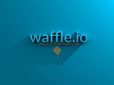 3D Banner 3d extrusion logo long shadow waffle
