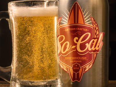 Socal Label beer brewery brewing california crest gold label packaging seal socal vintage