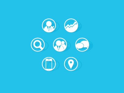 Online Marketing Icons affiliate geotagging icons leads mobile sem seo vector