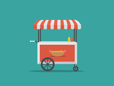 Harnessing Environmental Cues cart design flat hot dog vector