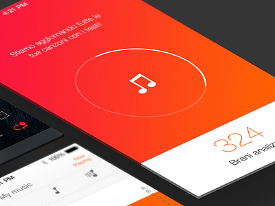 Music library scan app blur design gestures gradient icon ios7 lyrics minimal mockup music player