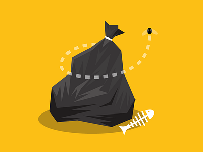 Stinky Bin bin binbag blacksack bones fish fly stink