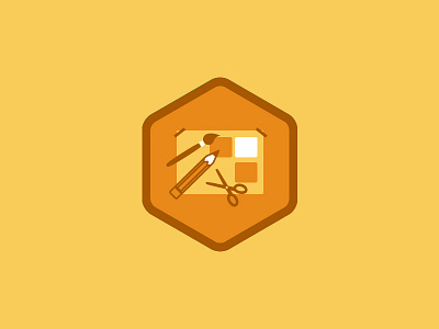 Moodboard badge delivrable yellow
