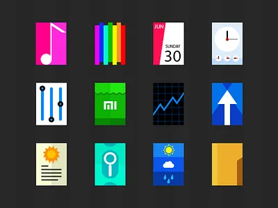 Flat icon suit calendar flat icon music search weather