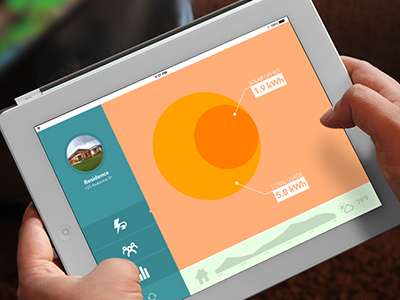 Power Consumption App Mockup app chart color flat graph ipad mobile mockup ui