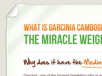 Paper effect commercial design landing product ui