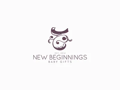 New Beginnings beginnings bird branding decor floral flower leaf logo new vintage