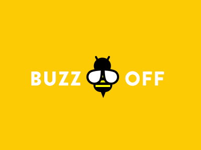 BUZZ OFF bee brandon grotesque buzz design icon logo yellow