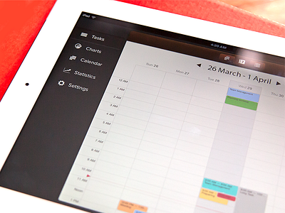 Schedule Planner calendar design grid ios ipad orange planner skeuomorphic