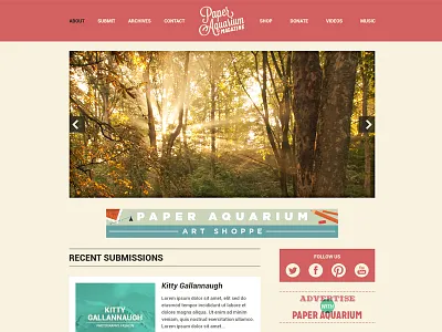 Paper Aquarium 2013 Concept 2013 flat hipster magazine paper aquarium magazine website redesign