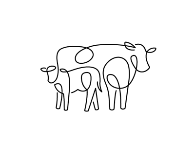 Tuesday859 cow illustration lineart logo