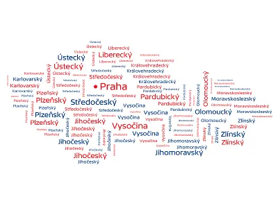 Map of Czech blue czech czech tv map red tag cloud type typography