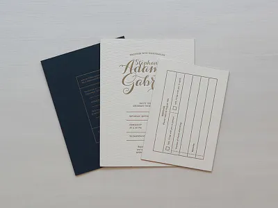 Steph + Gabe Invitations greenville invitation letterpress postcard script south carolina wedding