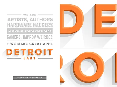 We Are android apps company culture culture detroit labs diversity getting shit done ios long shadow mobile apps shadow type