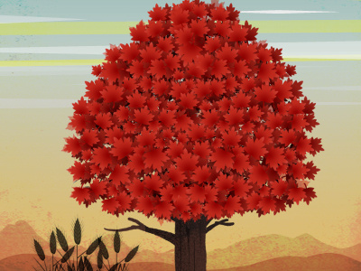 Autumn Tree art autumn digital drawing fall forest illustration leaves nature tree vector woods