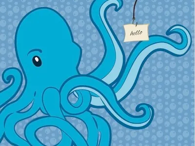 Friendly Octopus debut hello illustration octopus vector