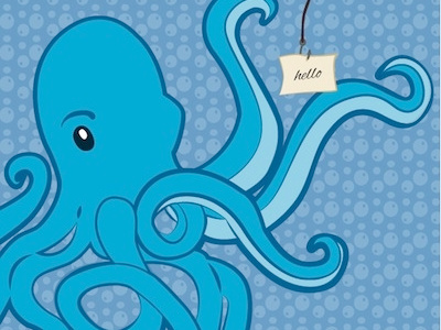 Friendly Octopus debut hello illustration octopus vector