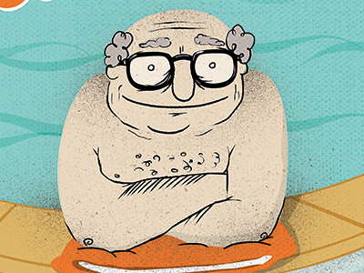 Wellness | Grandpa digital grandad grandpa illustration pool senior