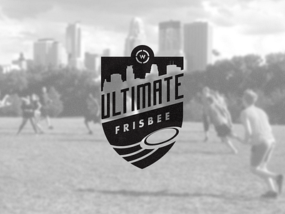 Worrell Ultimate Frisbee badge design frisbee logo sheild skyline t shirt typography ultimate frisbee worrell