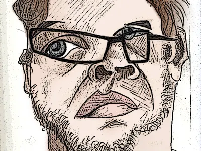 Braydon artwork blind boy character contour fun paper pen pencil sketching texture