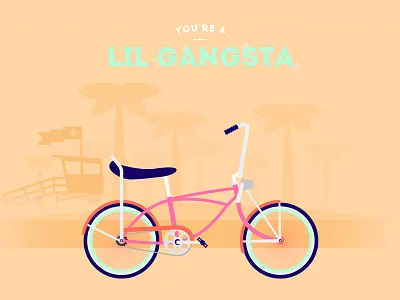 Lil Gangsta Bike Cyclemon bicycle bike biking cycle cyclemon gangsta illustration lil poster ride riding velo