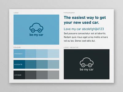 be my car – Quick styleguide app car carfinder cars finder guide ipad iphone logo style styleguide used car