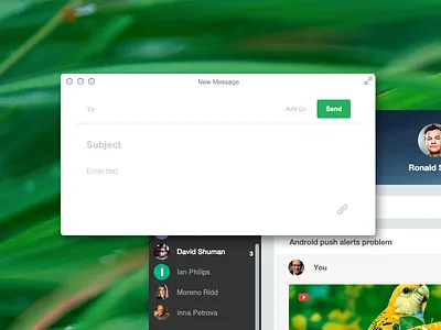 OS X Email App - Compose Window - New Blank Message app application compose email interface mac mail osx software text ui ux