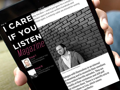 I CARE IF YOU LISTEN Magazine app ios typeengine