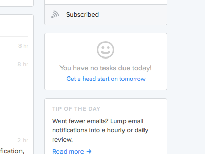 Done for the day! dashboard empty icon sidebar smiley ui web