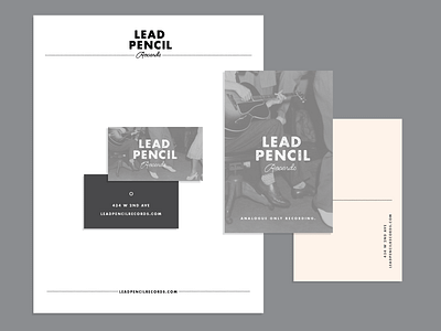 Lead Pencil Stationery branding business cards identity letterhead logo recording studio spokane stationery