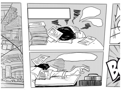 Short comic for website bw comic illustration lineart