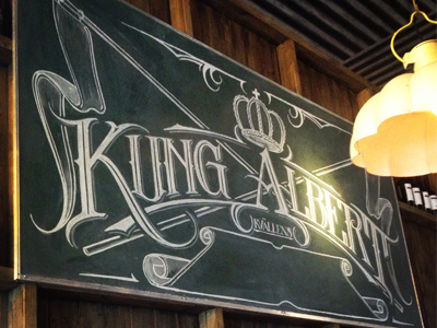 Kung Albert II albert board chalk drawn hand kung schmetzer typography wall