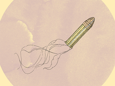 Bullet art bullet drawing illustration ink line work print