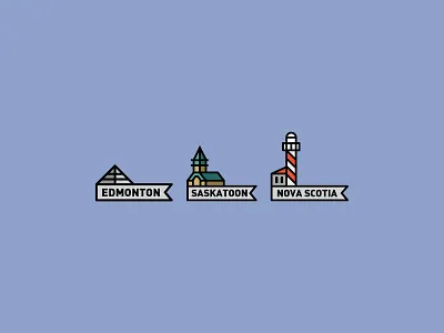 Canada canada cities iconography icons map maps towns vector