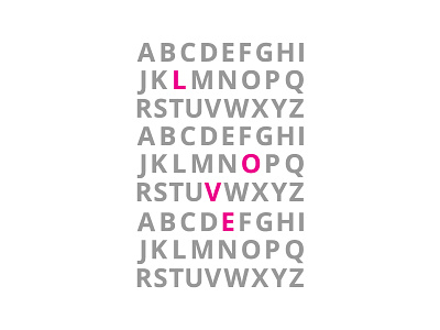 LOVE alphabet font grey love open sans pink typography wedding