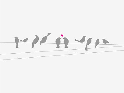 Love Birds birds couple grey heart love love birds pink vector wedding