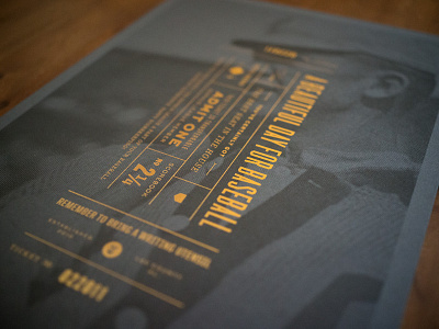 Golden Ticket baseball foil poster typography